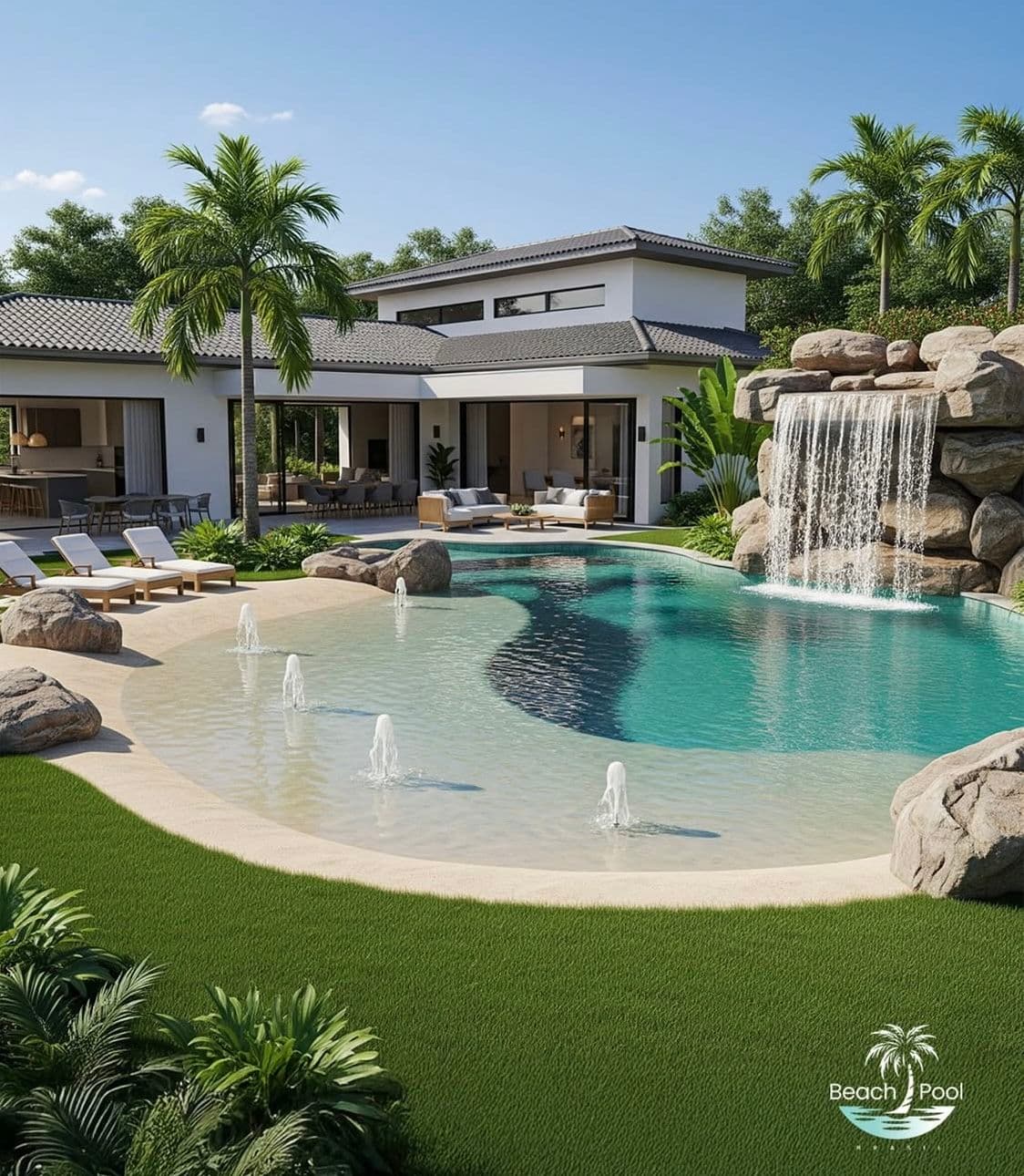 Piscine à Débordement de Luxe